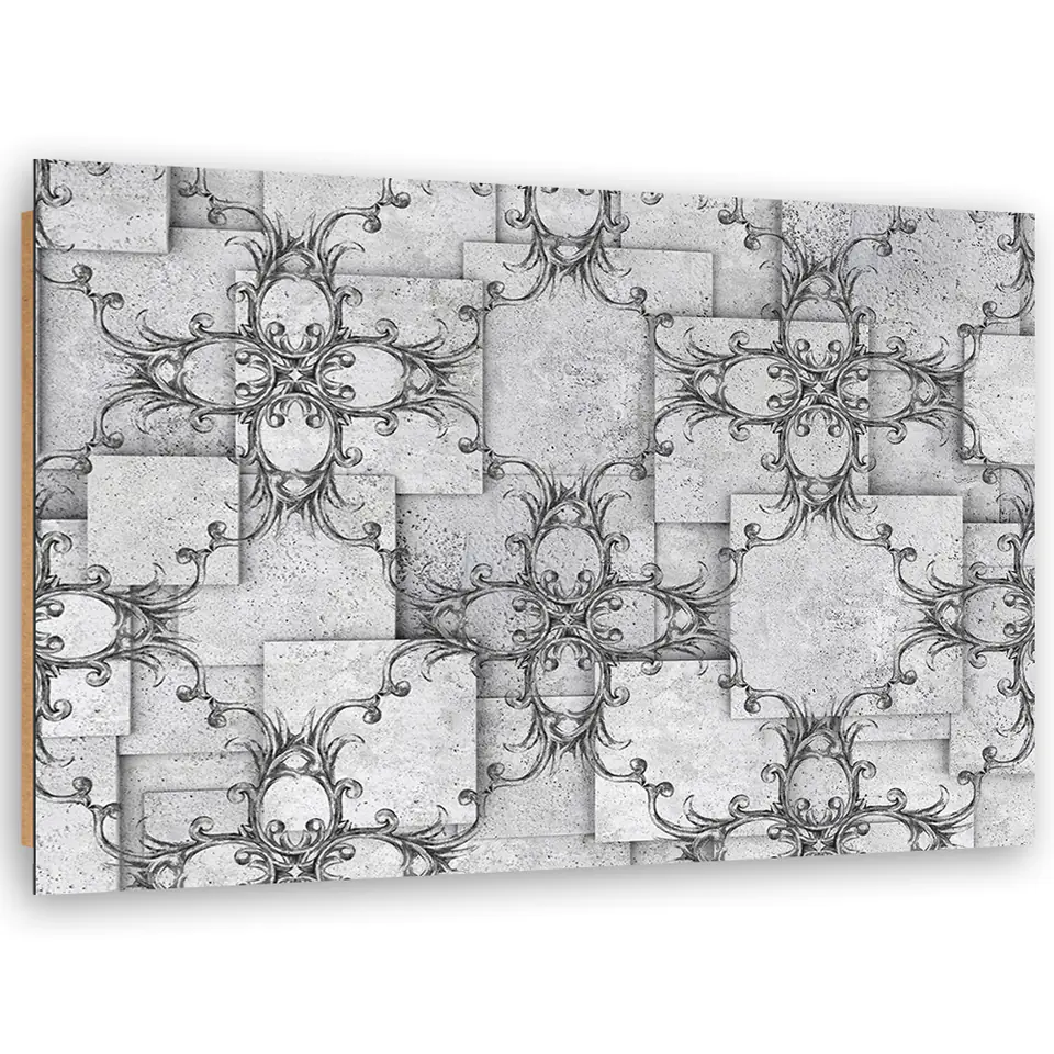 ⁨Obraz Deco Panel, Orientalny wzór na szarm tle (Rozmiar 60x40)⁩ w sklepie Wasserman.eu