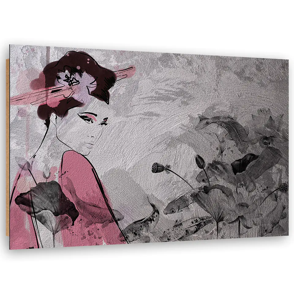 ⁨Obraz Deco Panel, Japońska gejsza (Rozmiar 60x40)⁩ w sklepie Wasserman.eu