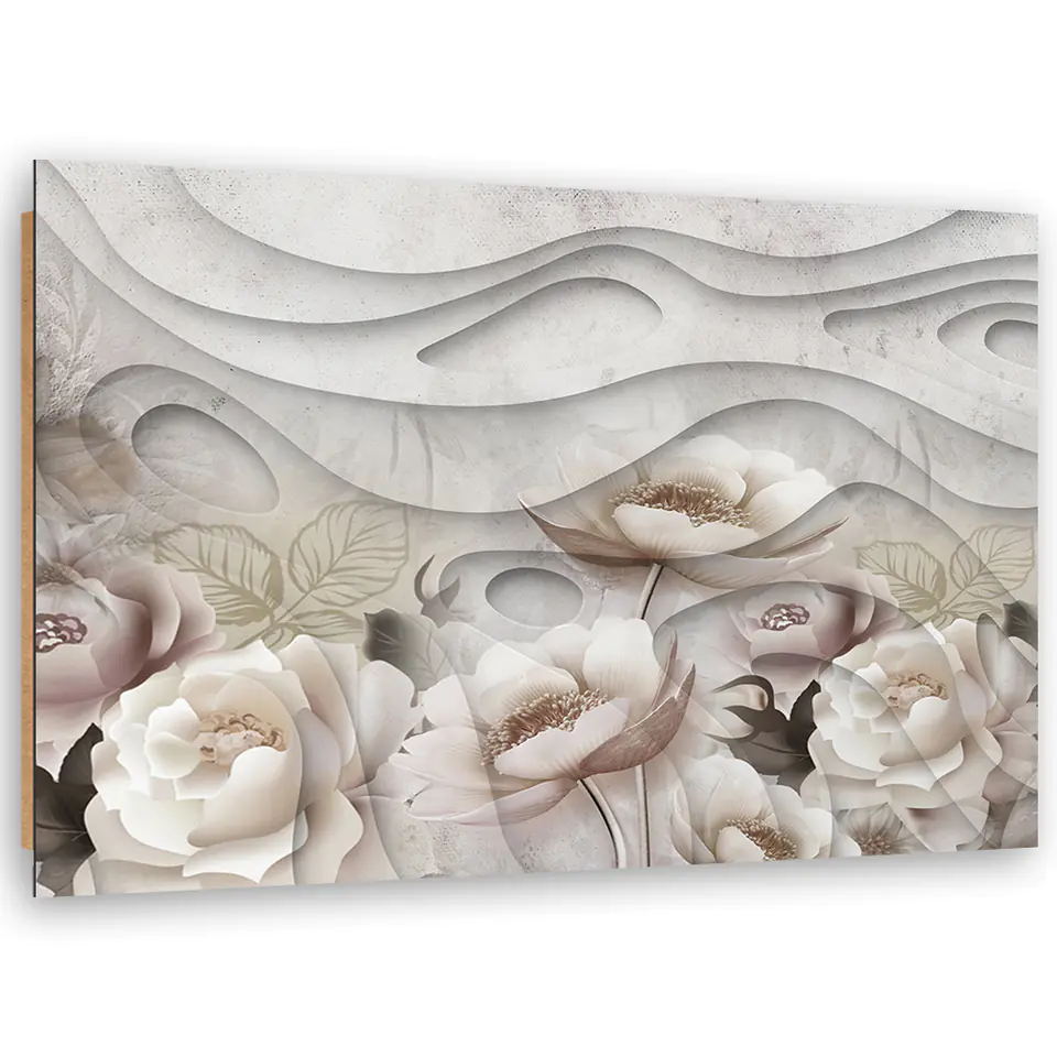 ⁨Obraz Deco Panel, Beżowe kwiaty w rozkwicie (Rozmiar 60x40)⁩ w sklepie Wasserman.eu