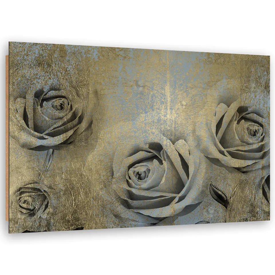 ⁨Obraz Deco Panel, Złote róże (Rozmiar 60x40)⁩ w sklepie Wasserman.eu