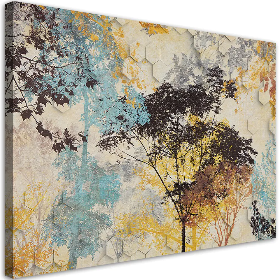 ⁨Obraz na płótnie, Jesienne drzewa natura abstrakcja (Rozmiar 60x40)⁩ w sklepie Wasserman.eu