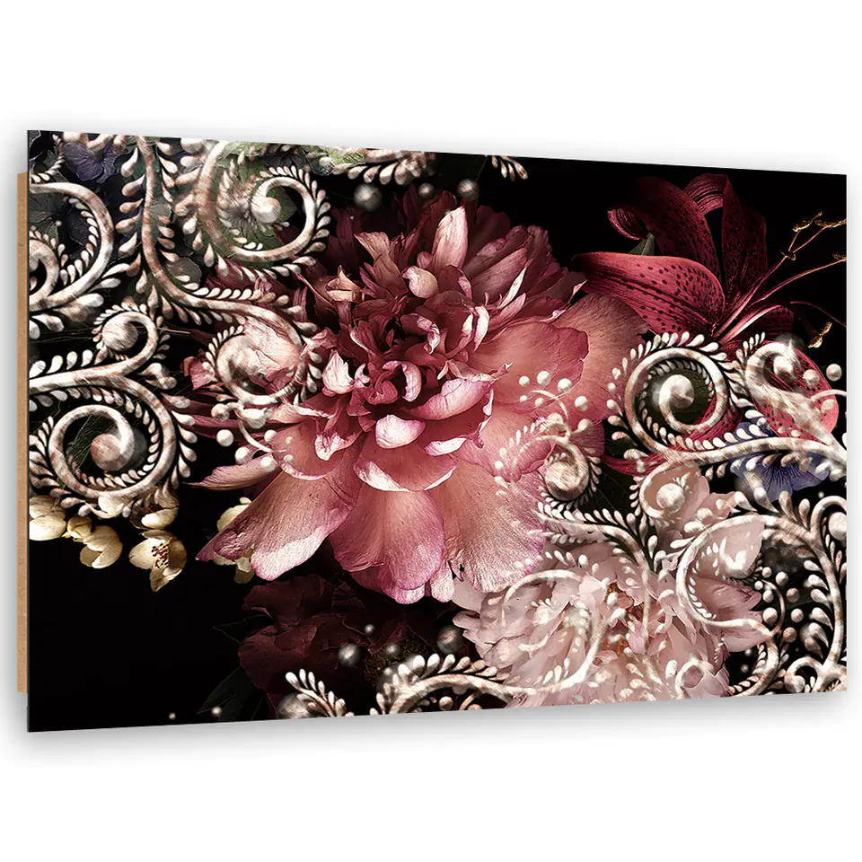 ⁨Obraz Deco Panel, Piwonia i kwiat lilii (Rozmiar 60x40)⁩ w sklepie Wasserman.eu