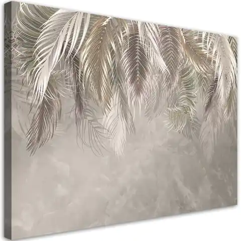 ⁨Obraz na płótnie, Liście palmy na betonie 3D (Rozmiar 60x40)⁩ w sklepie Wasserman.eu