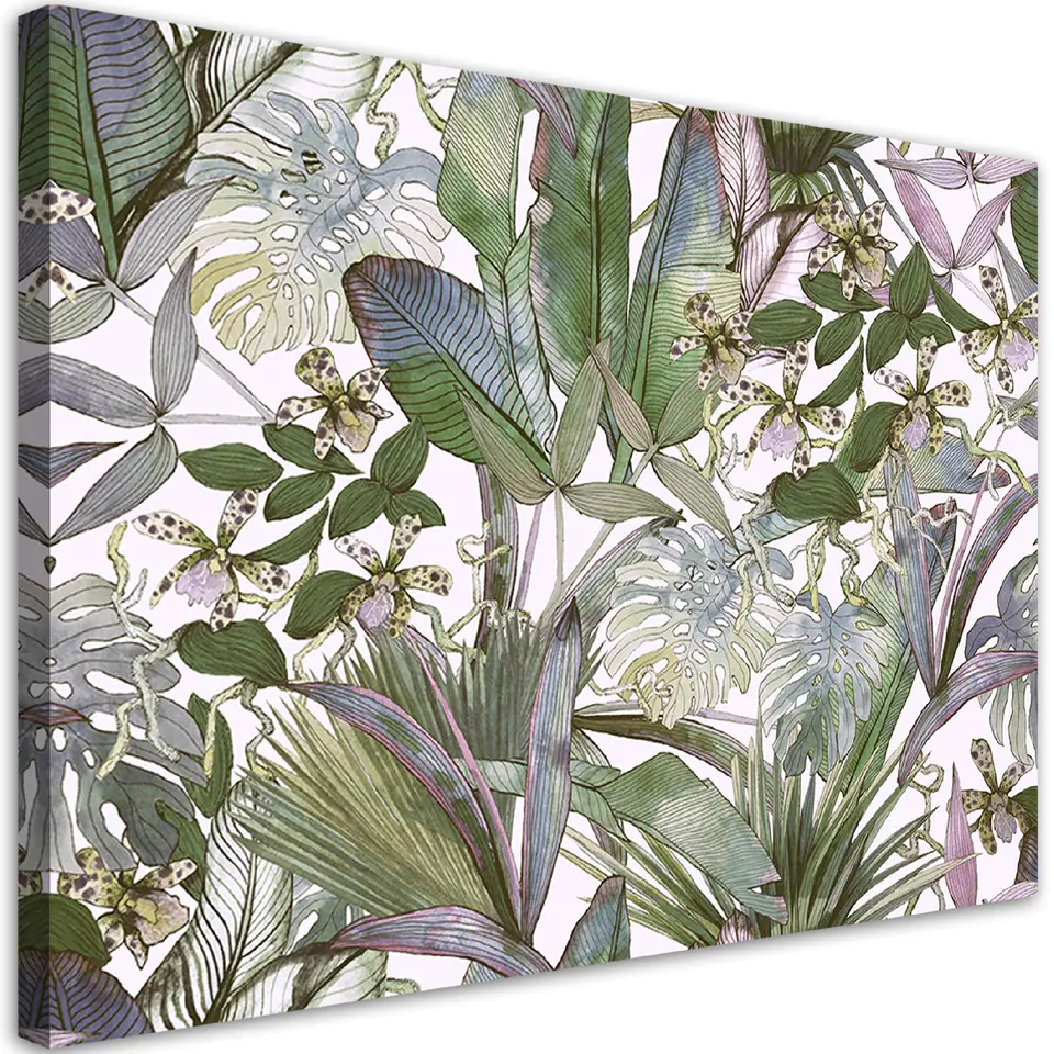 ⁨Obraz na płótnie, Tropikalne liście monstera (Rozmiar 60x40)⁩ w sklepie Wasserman.eu