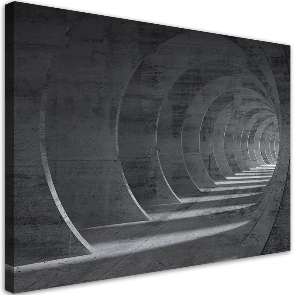 ⁨Obraz na płótnie, Szary tunel 3D (Rozmiar 60x40)⁩ w sklepie Wasserman.eu