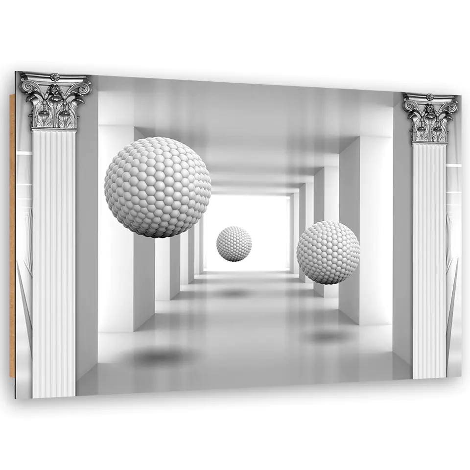 ⁨Obraz Deco Panel, Kule w tunelu geometria 3D (Rozmiar 60x40)⁩ w sklepie Wasserman.eu