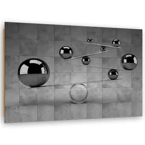 ⁨Obraz Deco Panel, Srebrne kule 3D (Rozmiar 60x40)⁩ w sklepie Wasserman.eu