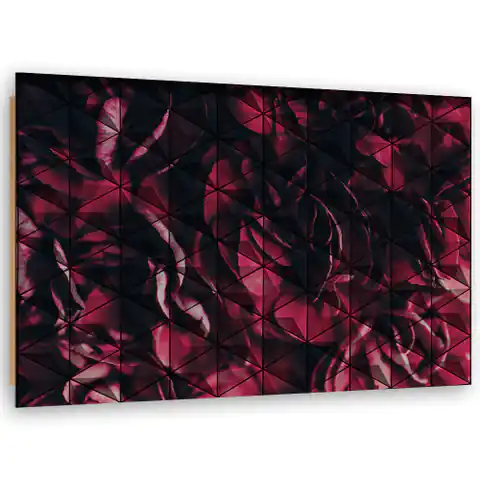 ⁨Obraz Deco Panel, Czerwona abstrakcja geometryczna (Rozmiar 90x60)⁩ w sklepie Wasserman.eu