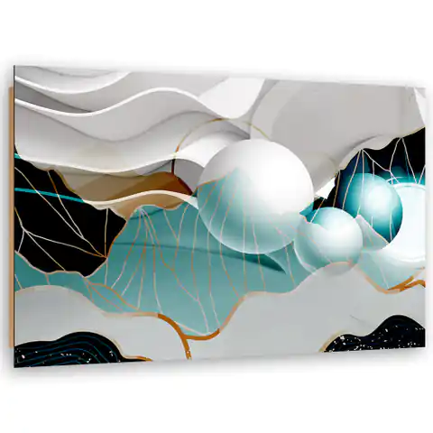 ⁨Obraz Deco Panel, Turkusowa abstrakcja z kulami 3D (Rozmiar 60x40)⁩ w sklepie Wasserman.eu