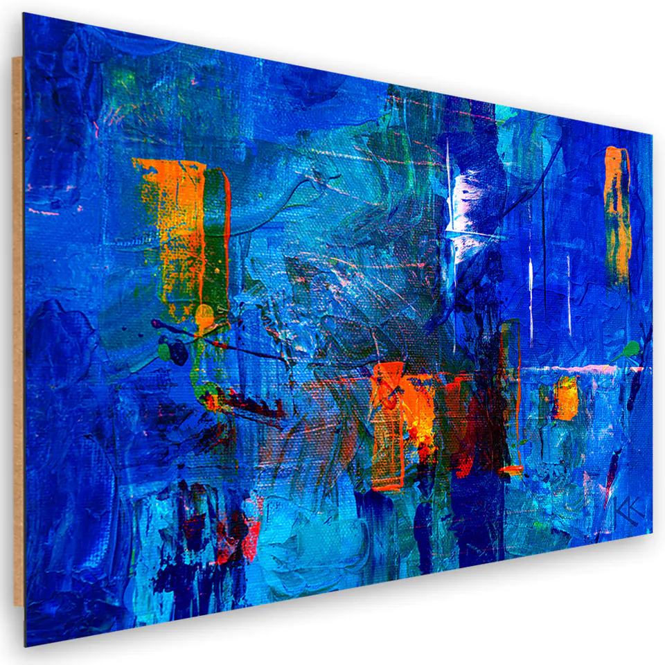 ⁨Obraz Deco Panel, Niebieska abstrakcja ręcznie malowana (Rozmiar 60x40)⁩ w sklepie Wasserman.eu