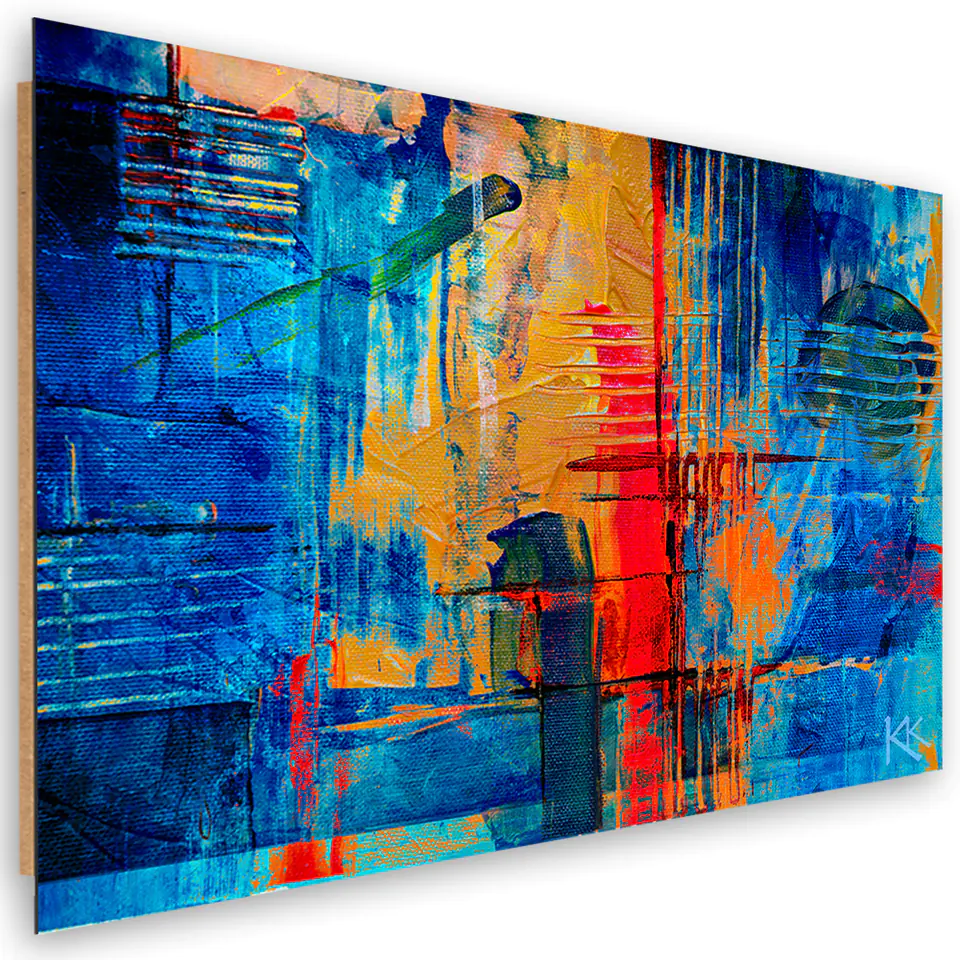 ⁨Obraz Deco Panel, Niebieska abstrakcja ręcznie malowana (Rozmiar 60x40)⁩ w sklepie Wasserman.eu