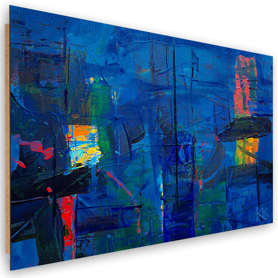 ⁨Obraz Deco Panel, Niebieska abstrakcja ręcznie malowana (Rozmiar 60x40)⁩ w sklepie Wasserman.eu