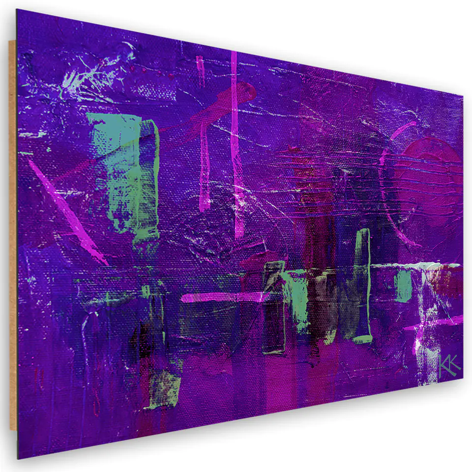 ⁨Obraz Deco Panel, Fioletowa abstrakcja ręcznie malowana (Rozmiar 60x40)⁩ w sklepie Wasserman.eu