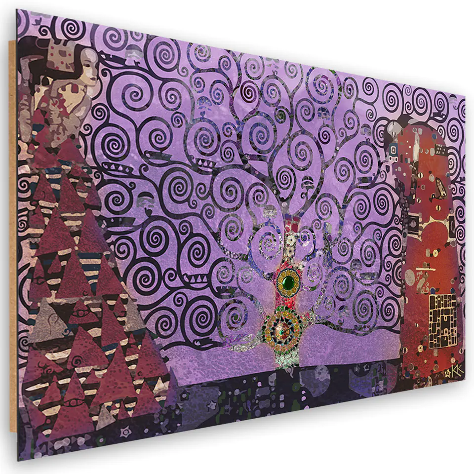 ⁨Obraz Deco Panel, Fioletowe drzewo życia abstrakcja (Rozmiar 60x40)⁩ w sklepie Wasserman.eu