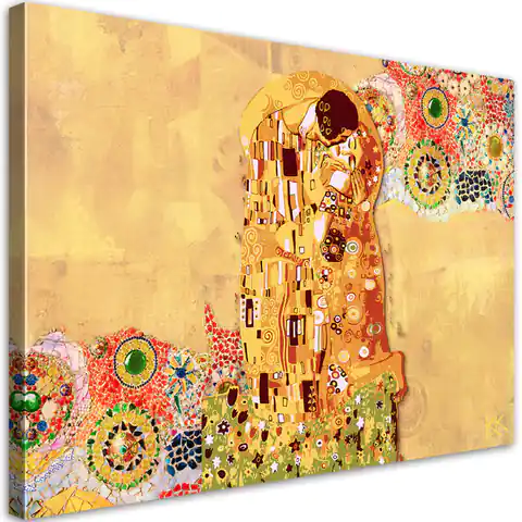 ⁨Obraz na płótnie, Gustav Klimt Spełnienie Kobieta Abstrakcja (Rozmiar 90x60)⁩ w sklepie Wasserman.eu