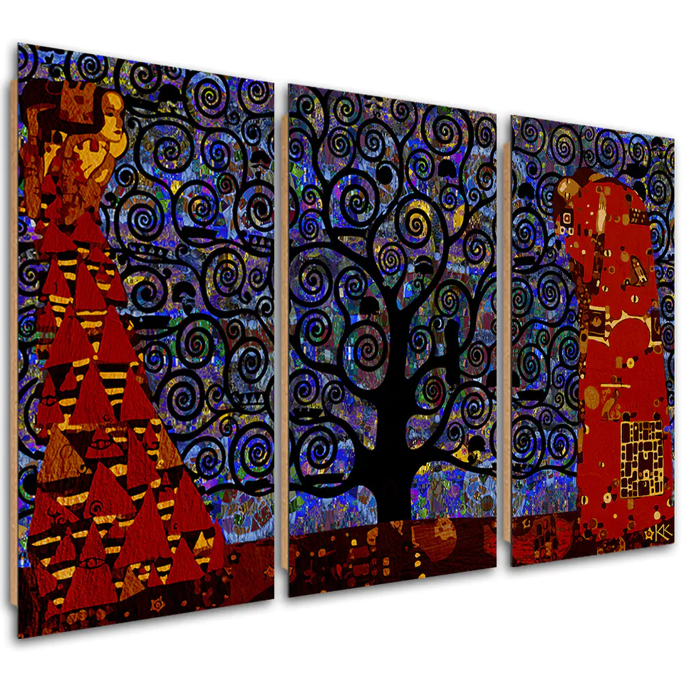 ⁨Obraz trzyczęściowy Deco Panel, Niebieskie drzewo życia abstrakcja (Rozmiar 60x40)⁩ w sklepie Wasserman.eu