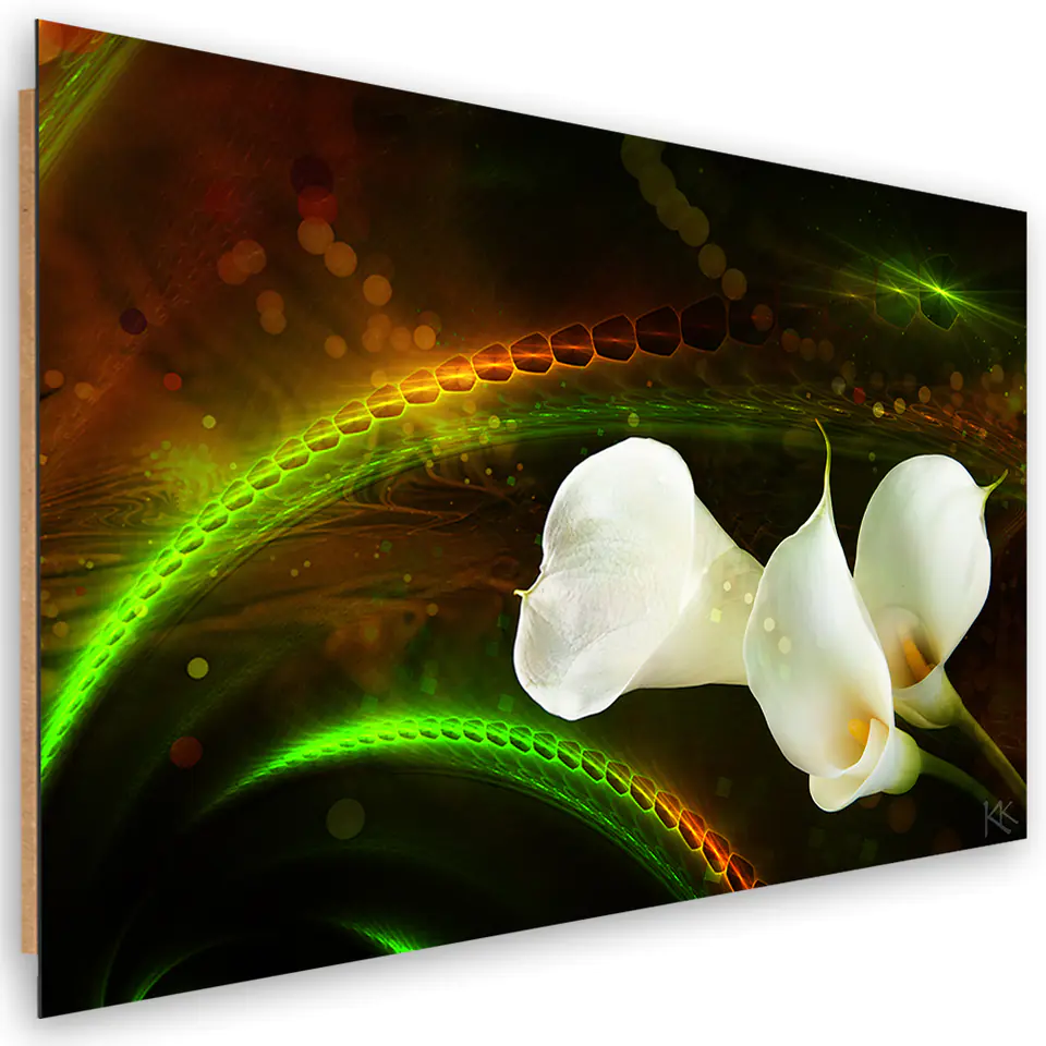 ⁨Obraz Deco Panel, White flower on brown background (Rozmiar 120x80)⁩ w sklepie Wasserman.eu