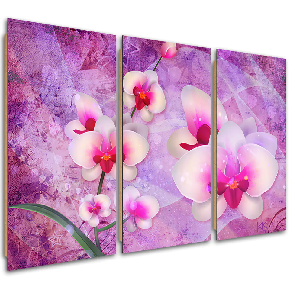 ⁨Obraz trzyczęściowy Deco Panel, Orchidea Kwiaty Abstrakcja (Rozmiar 60x40)⁩ w sklepie Wasserman.eu