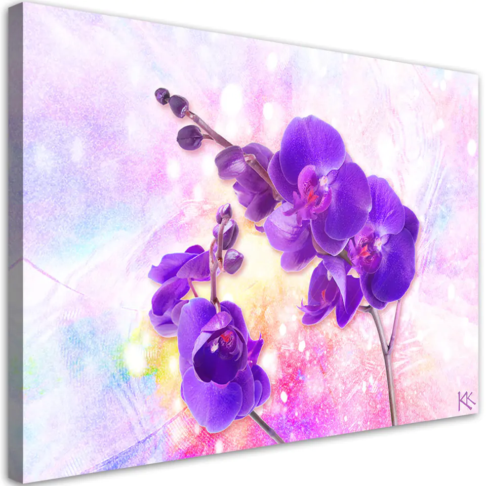 ⁨Obraz na płótnie, Fioletowy kwiat orchidei (Rozmiar 120x80)⁩ w sklepie Wasserman.eu