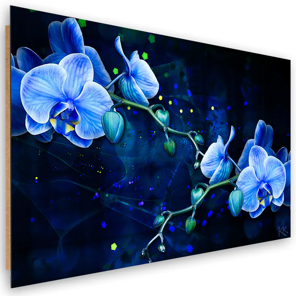 ⁨Obraz Deco Panel, Niebieski kwiat orchidei (Rozmiar 120x80)⁩ w sklepie Wasserman.eu