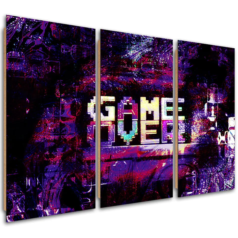 ⁨Obraz trzyczęściowy Deco Panel, Abstrakcyjny napis Game Over (Rozmiar 120x80)⁩ w sklepie Wasserman.eu