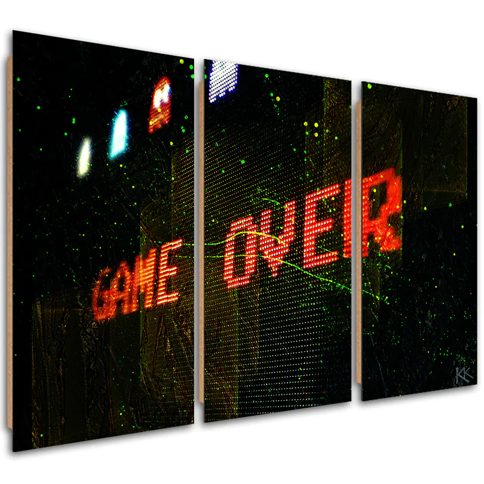 ⁨Obraz trzyczęściowy Deco Panel, Game Over dla gracza (Rozmiar 90x60)⁩ w sklepie Wasserman.eu