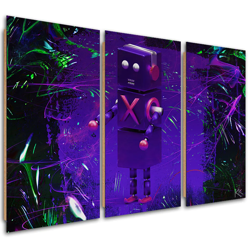⁨Obraz trzyczęściowy Deco Panel, Robot dla gracza (Rozmiar 60x40)⁩ w sklepie Wasserman.eu