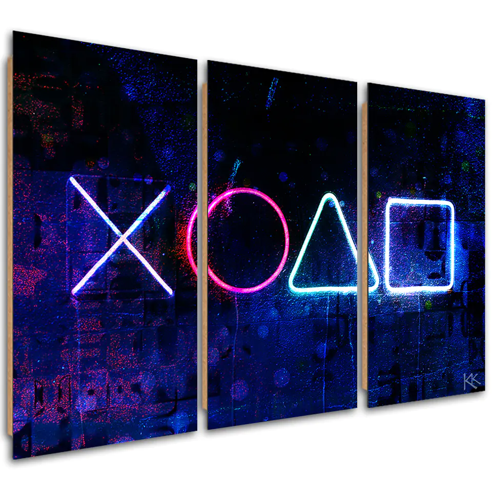 ⁨Obraz trzyczęściowy Deco Panel, Przyciski do kontrolera (Rozmiar 60x40)⁩ w sklepie Wasserman.eu