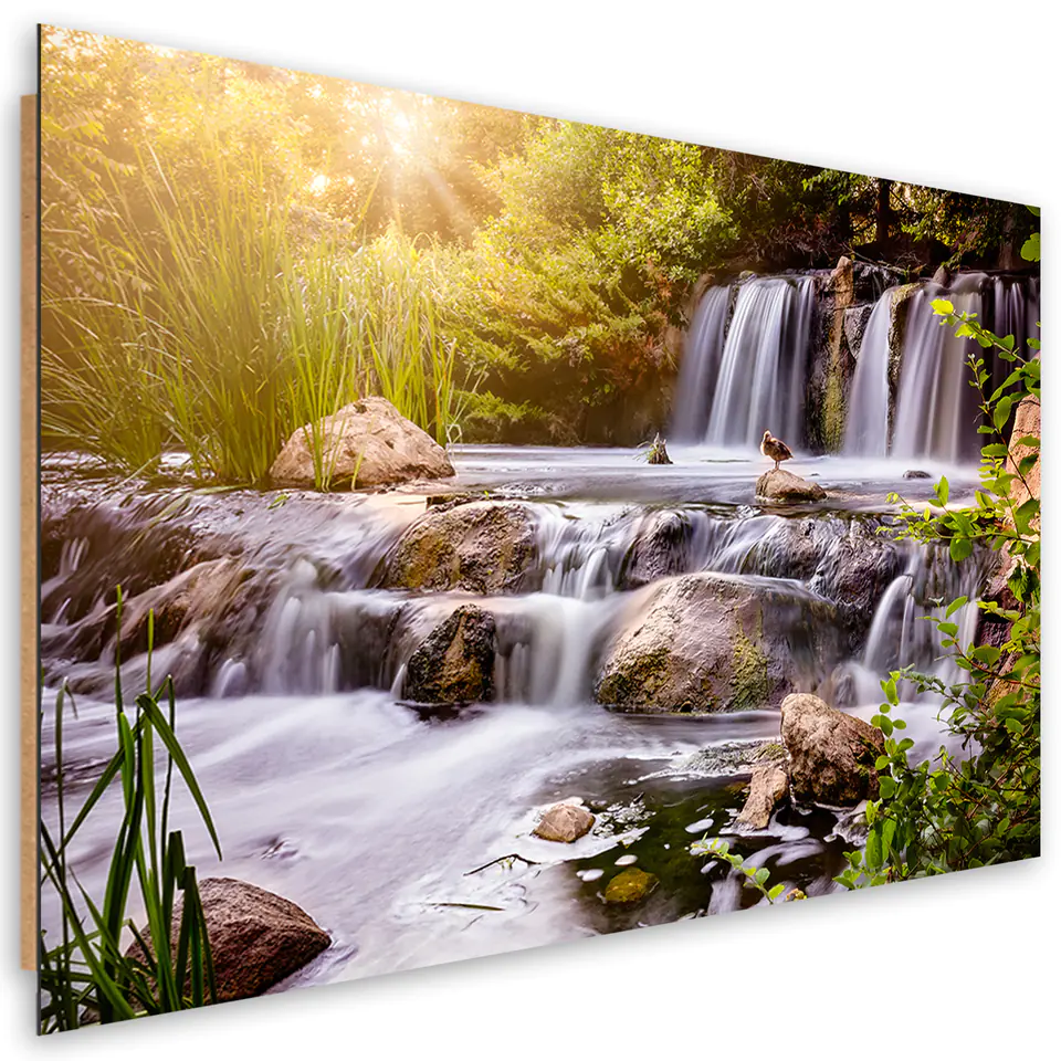 ⁨Obraz Deco Panel, Wodospad o zachodzie słońca natura (Rozmiar 60x40)⁩ w sklepie Wasserman.eu