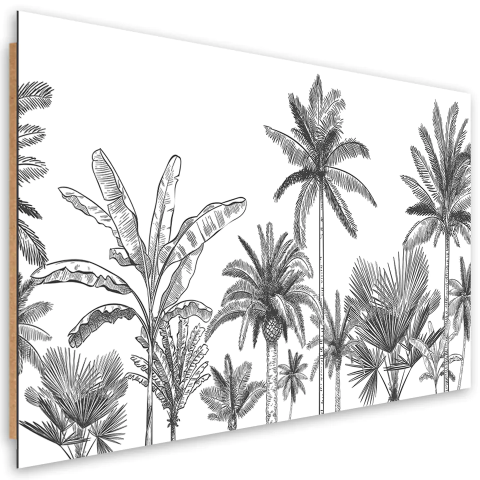 ⁨Obraz Deco Panel, Czarno białe palmy (Rozmiar 90x60)⁩ w sklepie Wasserman.eu