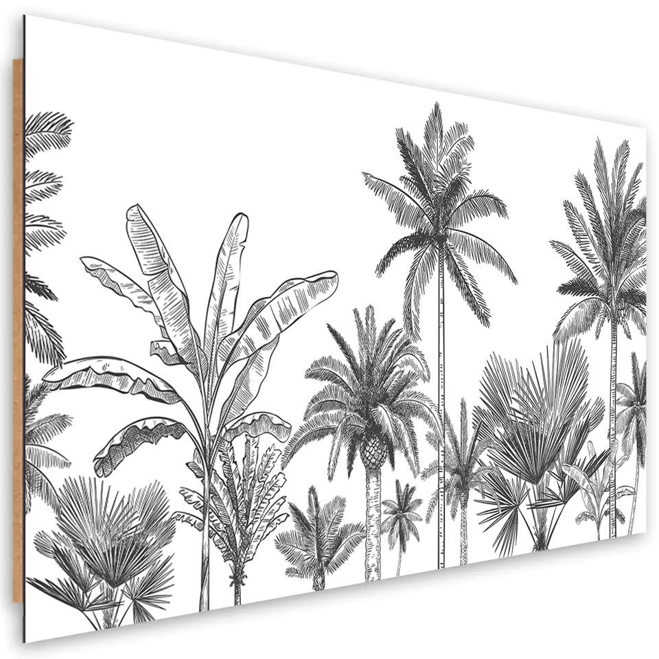 ⁨Obraz Deco Panel, Czarno białe palmy (Rozmiar 60x40)⁩ w sklepie Wasserman.eu