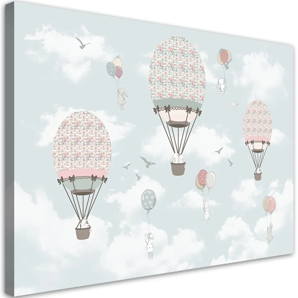 ⁨Obraz na płótnie, Kolorowe zwierzątka balon (Rozmiar 60x40)⁩ w sklepie Wasserman.eu