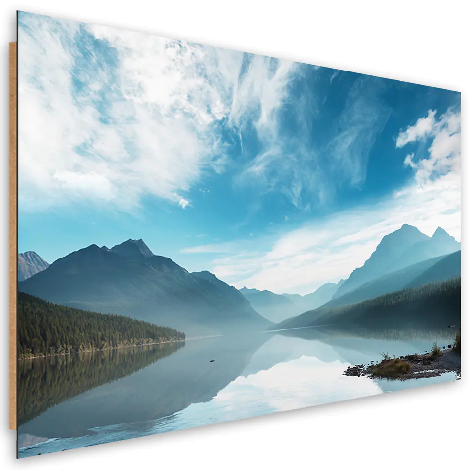 ⁨Obraz Deco Panel, Jezioro na tle gór (Rozmiar 60x40)⁩ w sklepie Wasserman.eu
