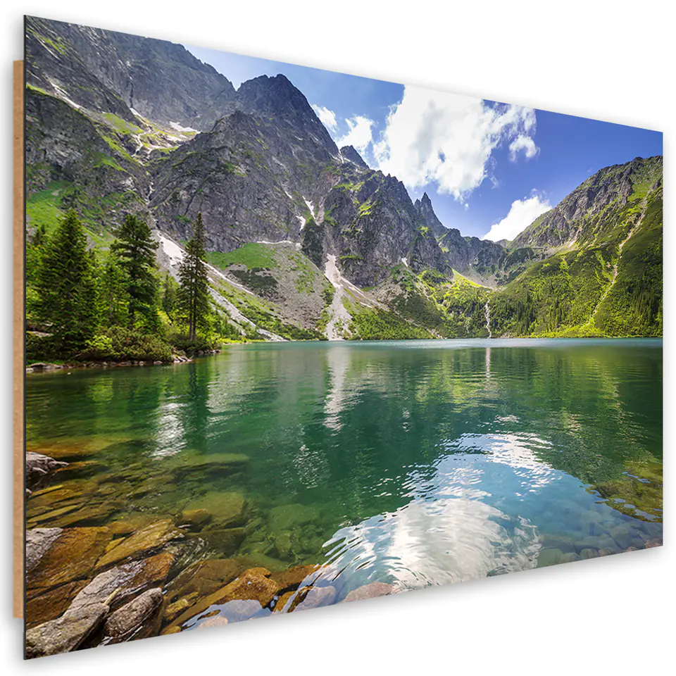 ⁨Obraz Deco Panel, Górskie jezioro Drzewa Natura (Rozmiar 60x40)⁩ w sklepie Wasserman.eu