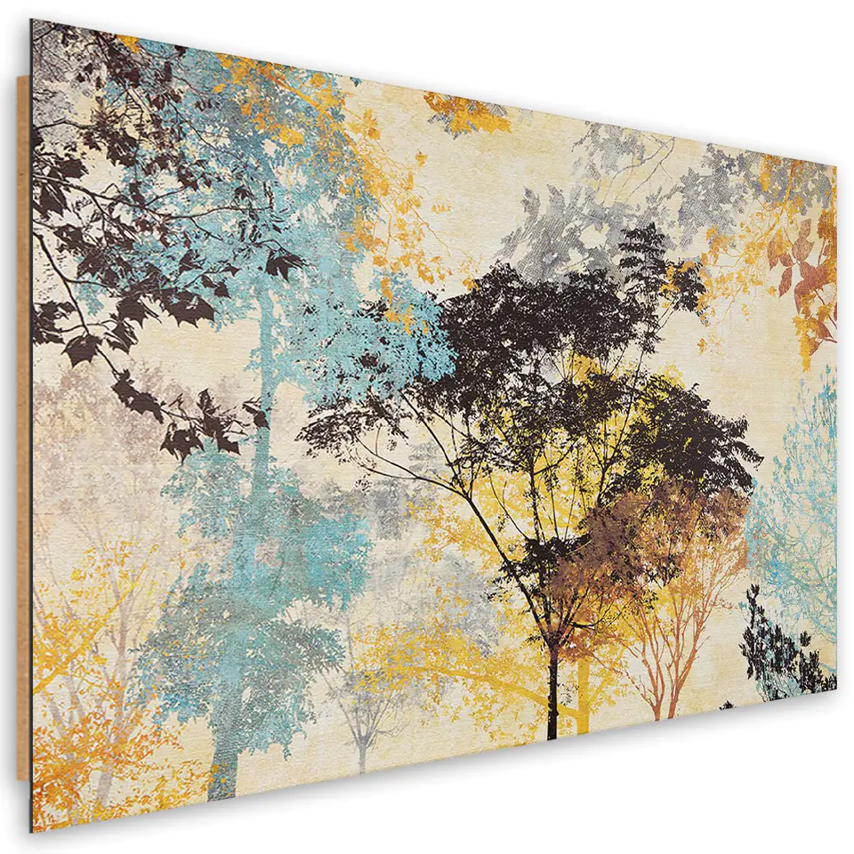 ⁨Obraz Deco Panel, Kolorowe drzewa abstrakcja (Rozmiar 120x80)⁩ w sklepie Wasserman.eu