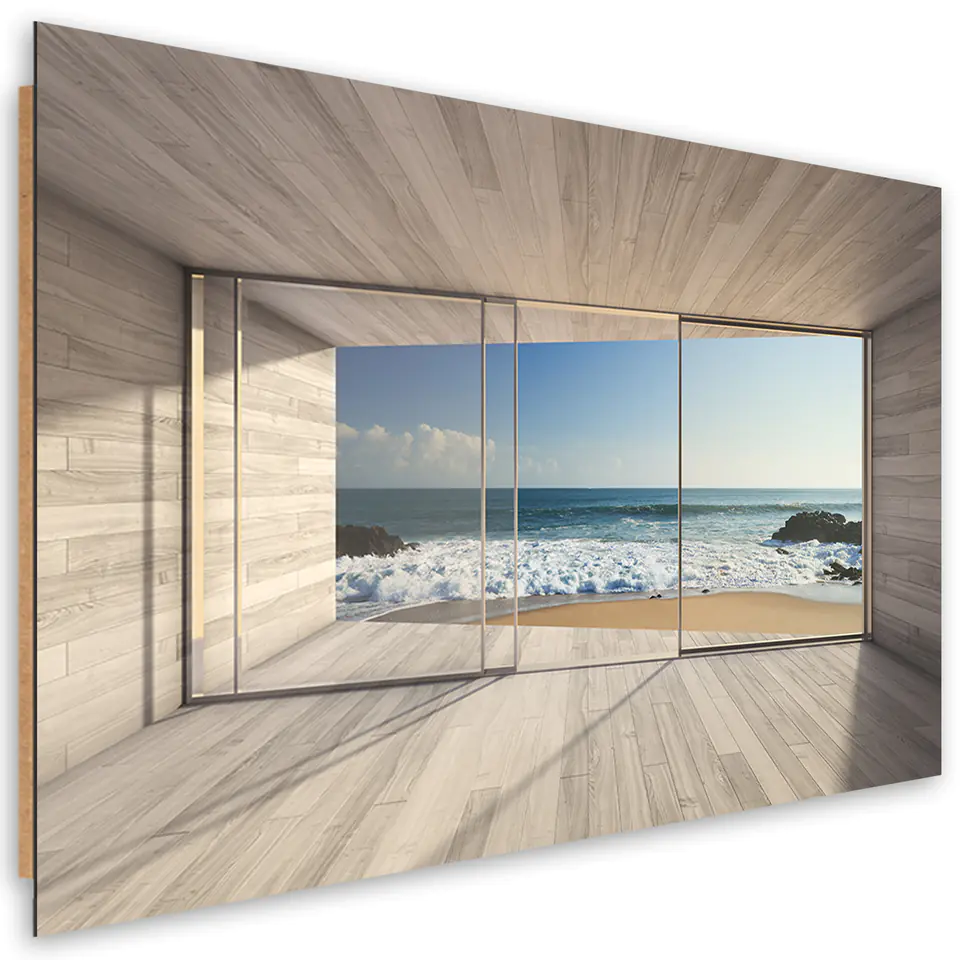 ⁨Obraz Deco Panel, Widok na morze z okna (Rozmiar 60x40)⁩ w sklepie Wasserman.eu