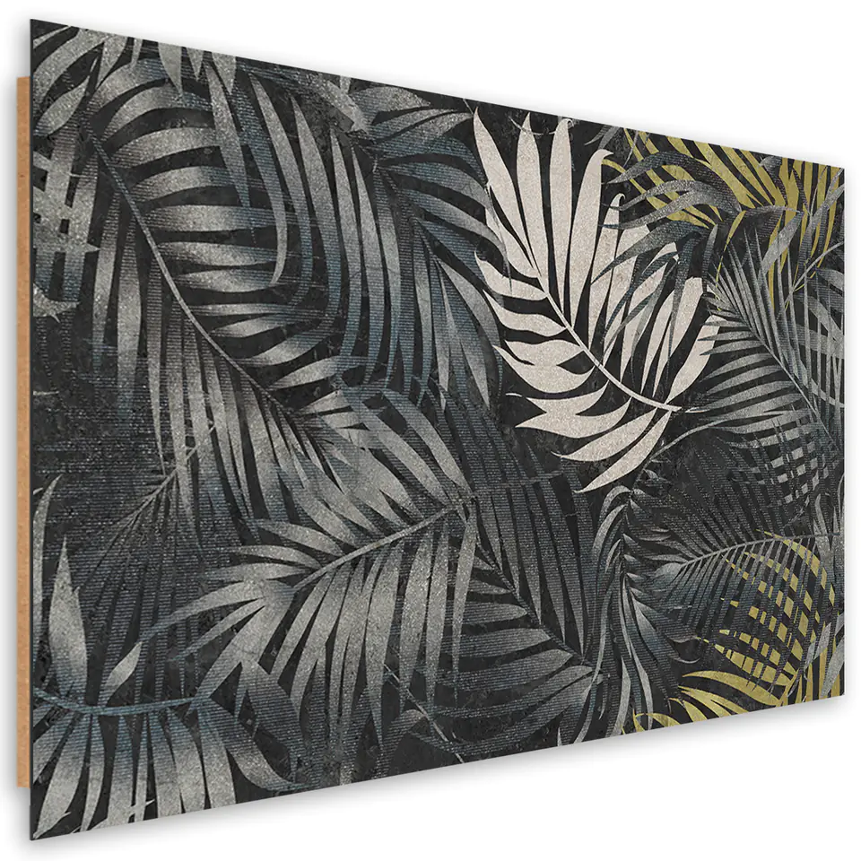 ⁨Obraz Deco Panel, Ciemne liście tropikalne natura (Rozmiar 60x40)⁩ w sklepie Wasserman.eu