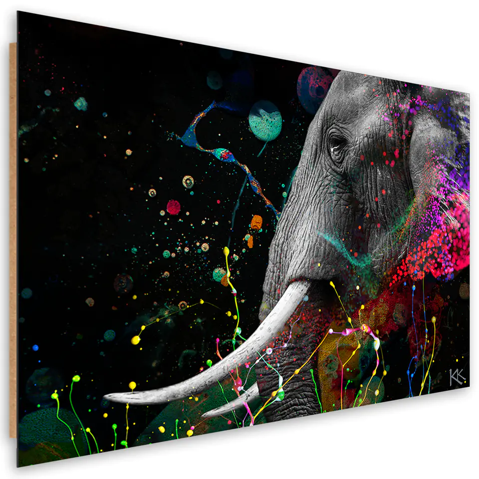⁨Obraz Deco Panel, Słoń afrykański abstrakcja (Rozmiar 60x40)⁩ w sklepie Wasserman.eu