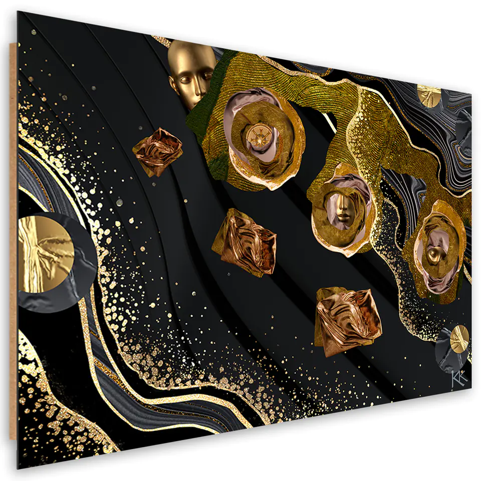 ⁨Obraz Deco Panel, Złote twarze abstrakcja (Rozmiar 60x40)⁩ w sklepie Wasserman.eu