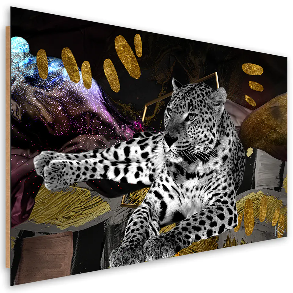 ⁨Obraz Deco Panel, Lampart abstrakcja kolorowa (Rozmiar 60x40)⁩ w sklepie Wasserman.eu