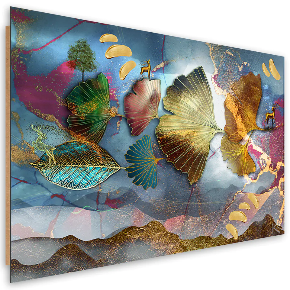 ⁨Obraz Deco Panel, Kolorowe liście abstrakcja (Rozmiar 60x40)⁩ w sklepie Wasserman.eu