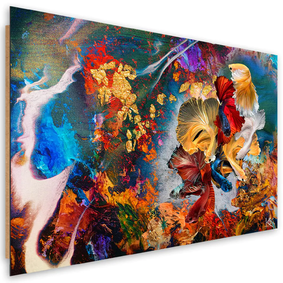 ⁨Obraz Deco Panel, Kolorowe ryby abstrakcja (Rozmiar 60x40)⁩ w sklepie Wasserman.eu