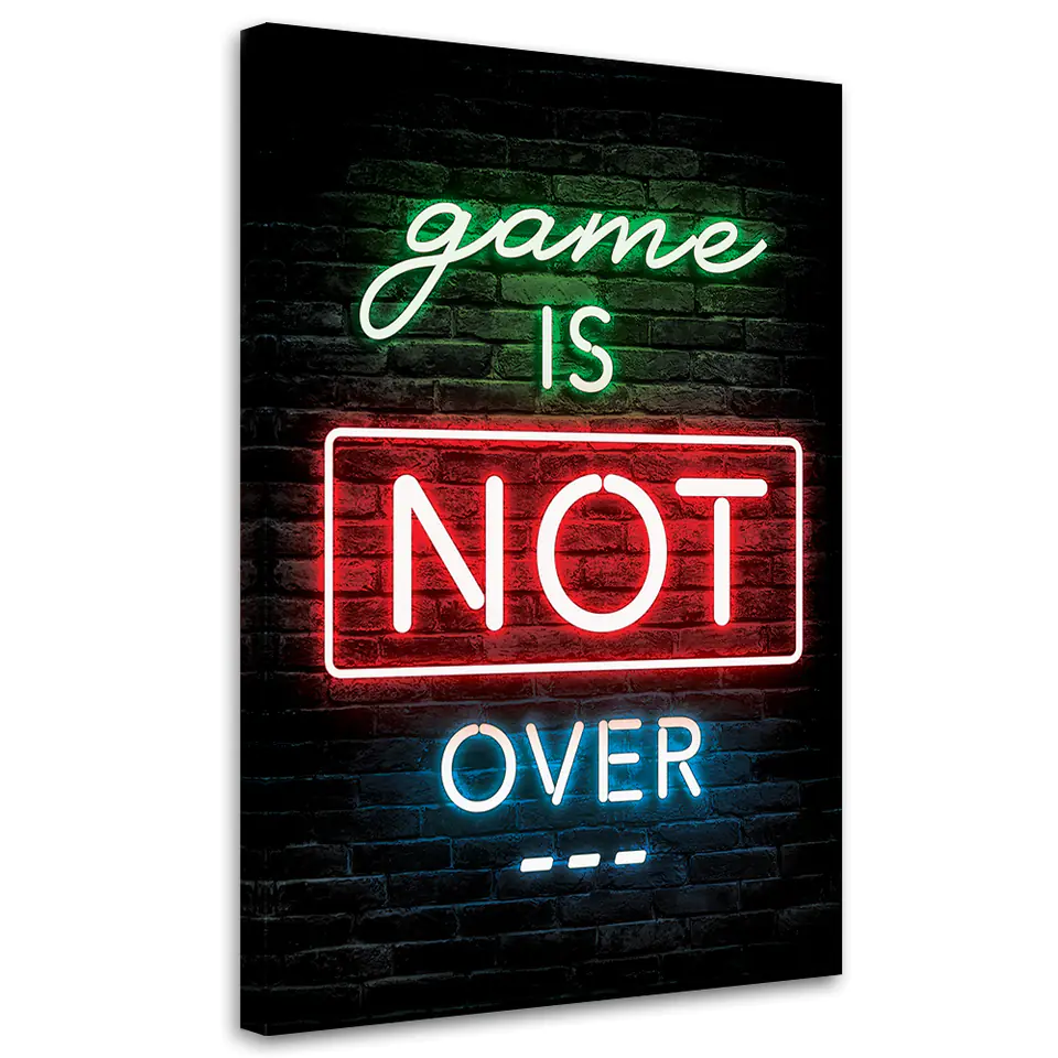 ⁨Obraz na płótnie, Napis dla graczy neon gaming (Rozmiar 80x120)⁩ w sklepie Wasserman.eu