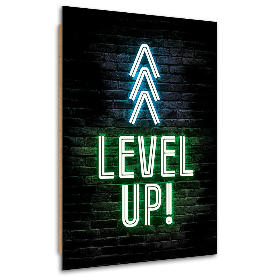 ⁨Obraz Deco Panel, Napis Level up gaming (Rozmiar 60x90)⁩ w sklepie Wasserman.eu