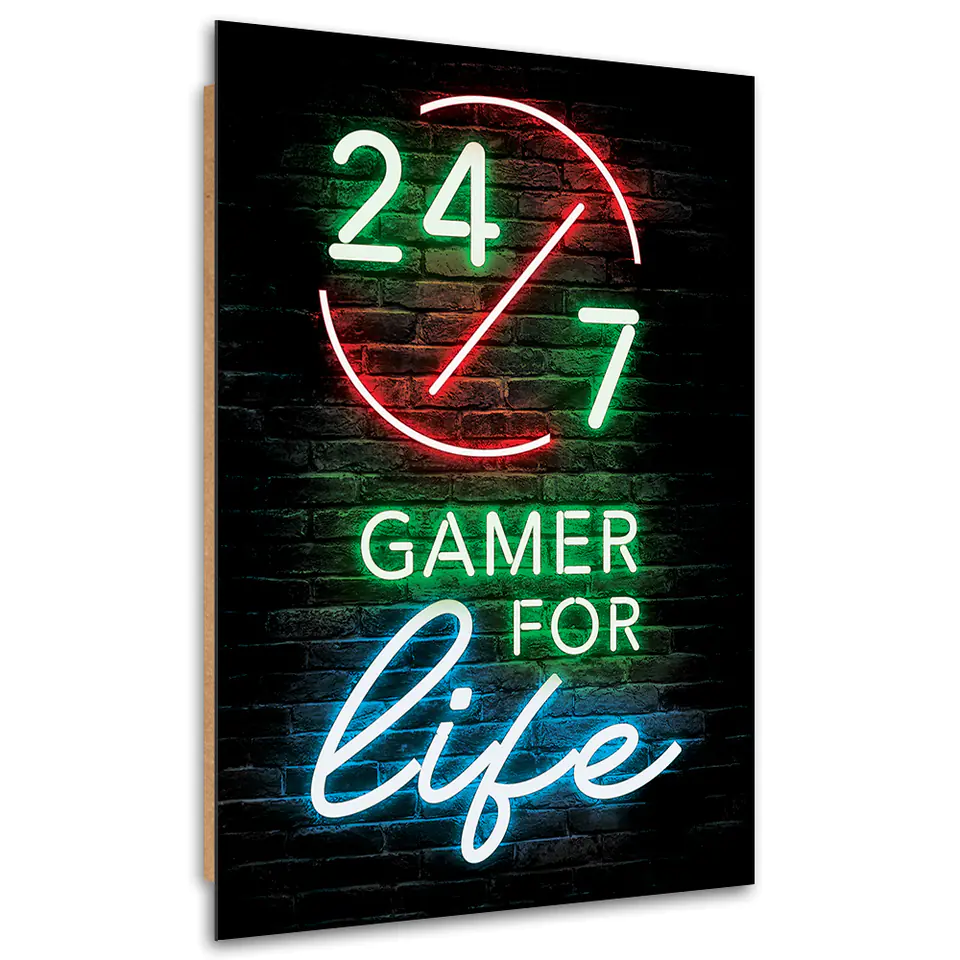 ⁨Obraz Deco Panel, Napis Gamer for life (Rozmiar 40x60)⁩ w sklepie Wasserman.eu