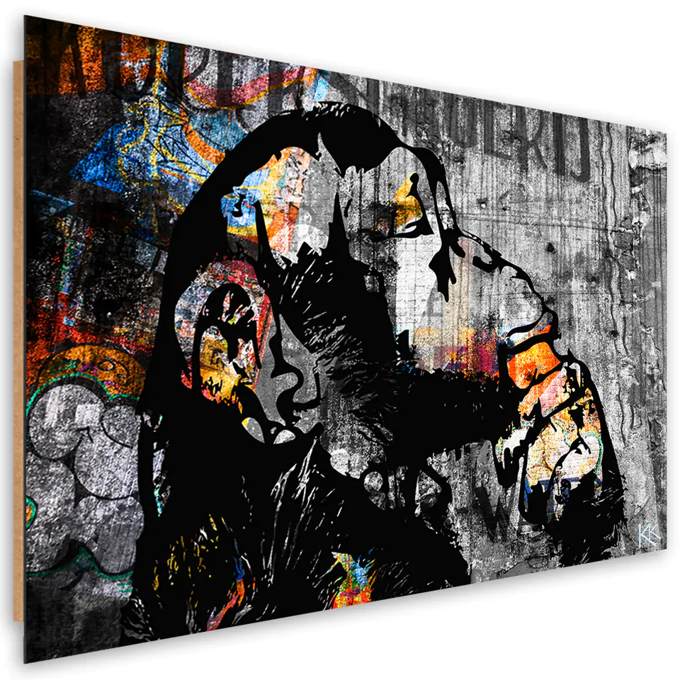 ⁨Obraz Deco Panel, Street art banksy małpa abstrakcja (Rozmiar 60x40)⁩ w sklepie Wasserman.eu