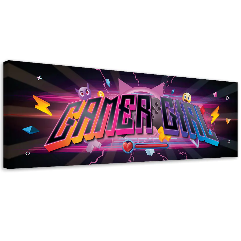 ⁨Obraz na płótnie, Napis gaming zone (Rozmiar 120x40)⁩ w sklepie Wasserman.eu