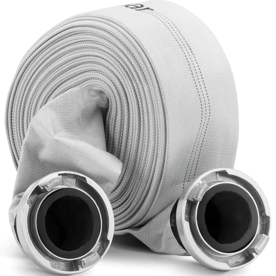 ⁨Wąż parciany płaski strażacki do wody ze złączem storz 3'' 76 mm 8-24 bar 30 m⁩ w sklepie Wasserman.eu