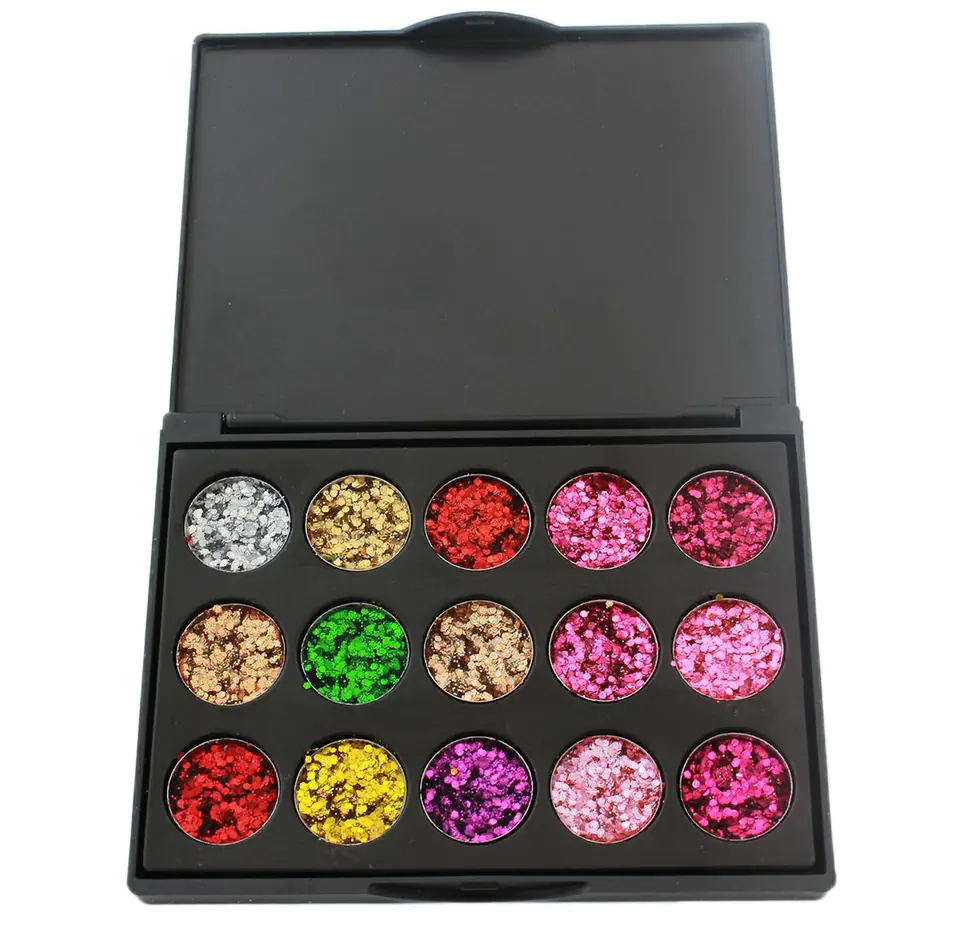 ⁨AG861 Shadow palette 15 col. glitter⁩ at Wasserman.eu