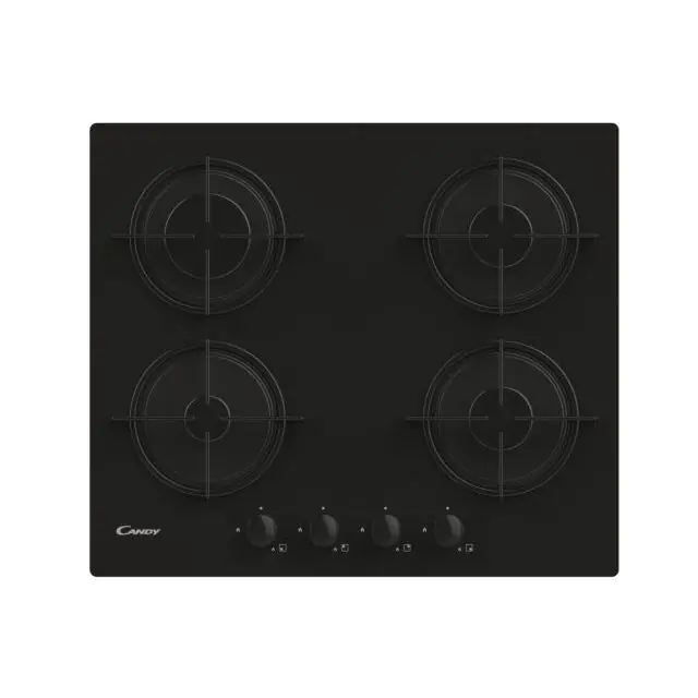 ⁨Candy CVW6BB hob Black Built-in 59.5 cm Gas 4 zone(s)⁩ at Wasserman.eu